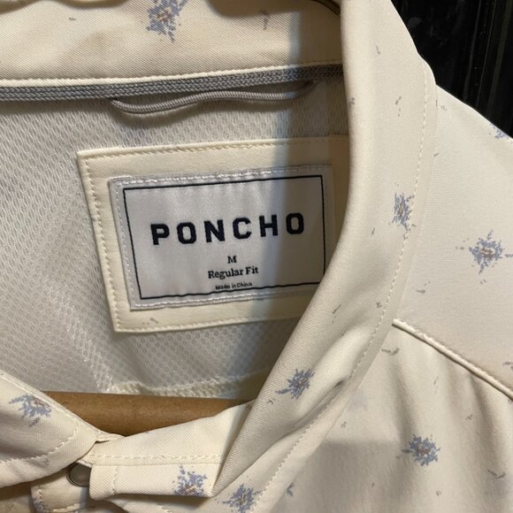 Poncho Light Cream Long Sleeve Shirt Mens M - Picture 3 of 4